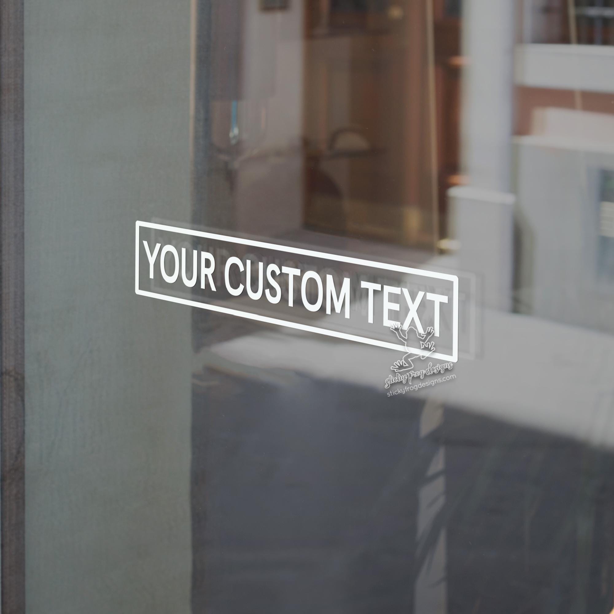 Custom Business Decal - Personalized Text Vinyl Sticker for Storefront ...