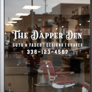 Custom Storefront Window Decal - Business Name & Info Vinyl - Choose Your Font - Window Lettering