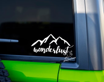 Wanderlust Adventure Decal - Mountain Inspired Decal for Cars, Tumblers, Laptops and More - Camping & Hiking Vinyl Window Sticker