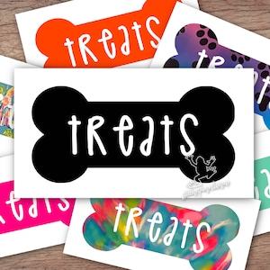 Treat Jar Decal - Cute Dog Bone Treats Sticker - Dog Treats Decal - Treat Jar Sticker