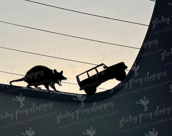 Possum Vinyl Decal - Opossum Car Window Sticker - Funny Possum Silhouette