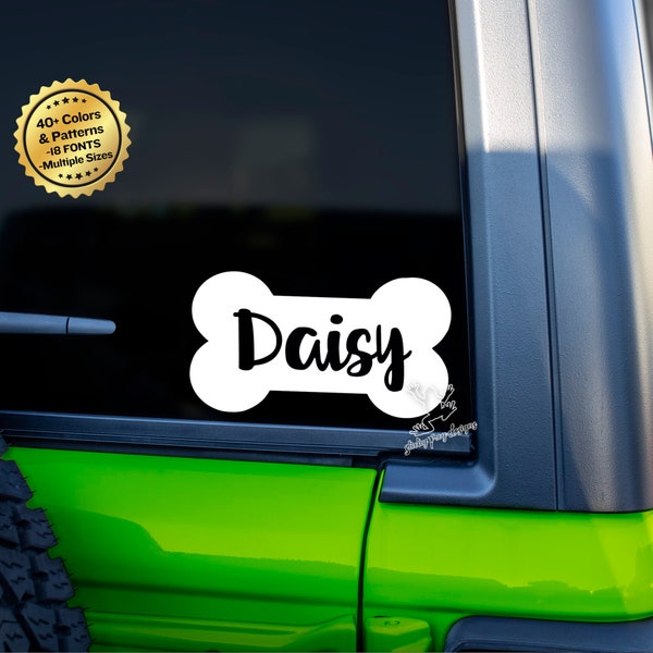 Personalized Dog Name Decal for Cars, Tumblers, Treat Jars, and More - Custom Dog Bone Pet Sticker - Treat Jar Decal - Dog Accessories