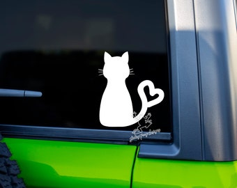 Cute Cat Decal for Car, Laptop, Tumbler - Cat Mom Gift - Vinyl Cat Window Sticker - Feline Inspired Vehicle Decor - Cat Accessories