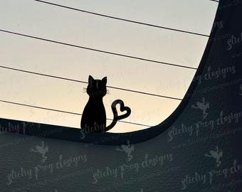 Cat Decal – Cute Cat Sticker for Car, Laptop, Tumbler - Minimalist Cat Decal - Cat Mom Gift - - Tiny Cat Decal for Easter Egg Sticker