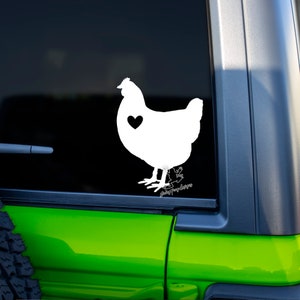 Chicken Decal - Chicken Heart Vinyl Sticker – Farm Animal Decal for Car, Laptop, Tumbler - Backyard Chicken Gift - Homestead Decor