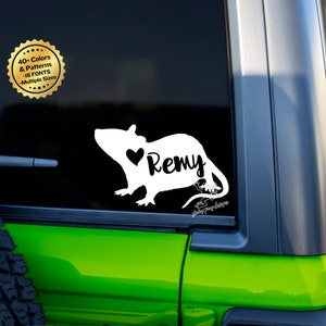 Custom Rat Decal for Cars, Tumblers, Cages & More - Cute Rat Vinyl Window Sticker - Rodent Decor - Rat Mom Gift - Custom Pet Name Sticker