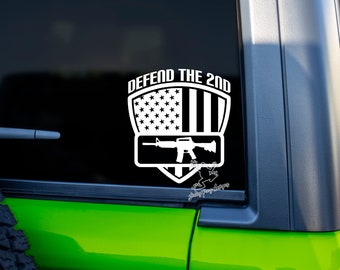 Defend the 2nd Decal for Trucks, Tumblers, and More - USA Patriotic Vinyl Sticker - American Window Decal - Second Amendment Right Decal