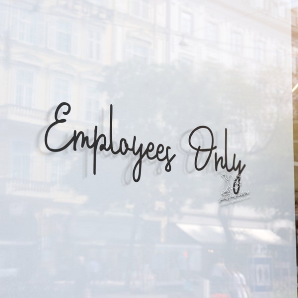 Employees Only Decal - Restricted Access Vinyl Door Sticker - Exclusive Area Signage for Staff and Personnel