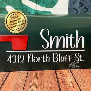 Mailbox Decal Personalized with Last Name & Address - Choose Your Size and Color -  Mailbox Address Sticker - Vinyl House Number Decal Decor