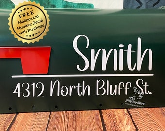 Mailbox Decal Personalized with Last Name & Address - Choose Your Size and Color -  Mailbox Address Sticker - Vinyl House Number Decal Decor