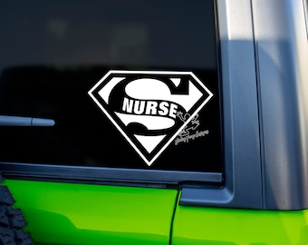 Nurse Decal for Cars, Tumblers, Laptops and More - Super Nurse Vinyl Sticker - Nursing Gift - RN Window Decal