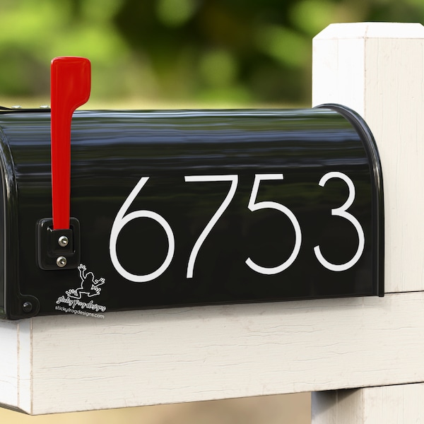 Personalized Mailbox Number Decal to Enhance Curb Appeal - Modern Style Custom Address Number Sticker - Multiple Size & Colors Available