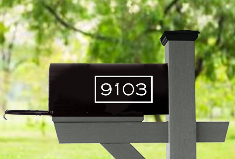 Modern Mailbox Numbers Mailbox Number Decal Customized Etsy