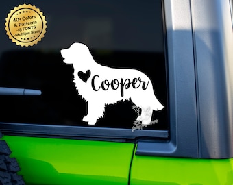 Personalized Golden Retriever Decal for Cars, Tumblers, & more - Golden Retriever Name Sticker - Retriever Gift - Dog Mom Vinyl Window Decal