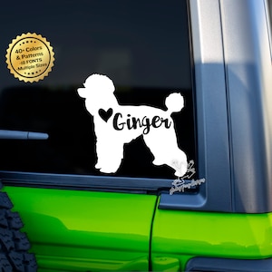 Personalized Poodle Decal for Cars, Tumblers, and More! -  Custom Pet Name Vinyl Sticker - Unique Poodle Lover Gift