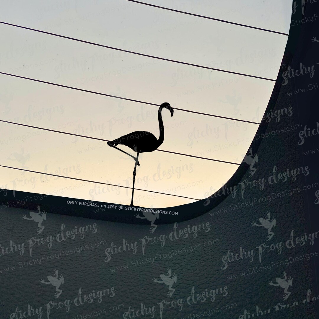Flamingo Vinyl Decal – Flamingo Silhouette Sticker – Tropical Bird Car ...