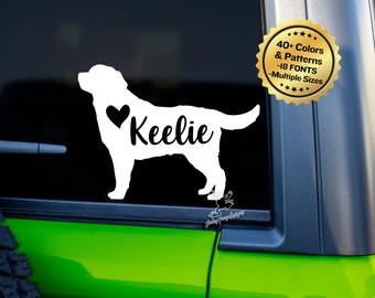 Calcomanía Labrador - Vinilo adhesivo personalizado para autos, vasos, laptops y más - Regalo personalizado para amantes de los labradores - Calcomanía con el nombre de la mascota - Calcomanía para el auto para mamás perrunas