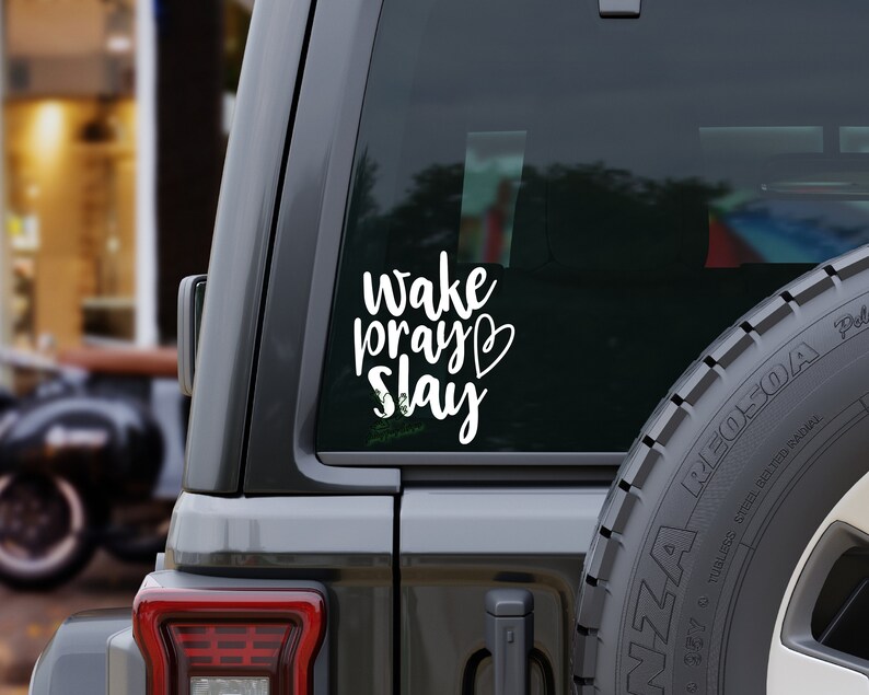 Pray Decal for Cars, Tumblers, Laptops and More Christian Vinyl Sticker Religious Gift Prayer Bumper Sticker image 3