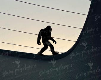 Sasquatch Decal - Tiny Bigfoot Sticker - Squatch Car Decal - Funny Cryptid Window Decal for SUV, Truck, or Laptop - Big foot Yeti Gift