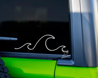 Wave Decal for Cars, Tumblers, Laptops and More - Ocean Wave Vinyl Sticker - Beach Inspired Car Accessories - Surfing Bumper Sticker Decal