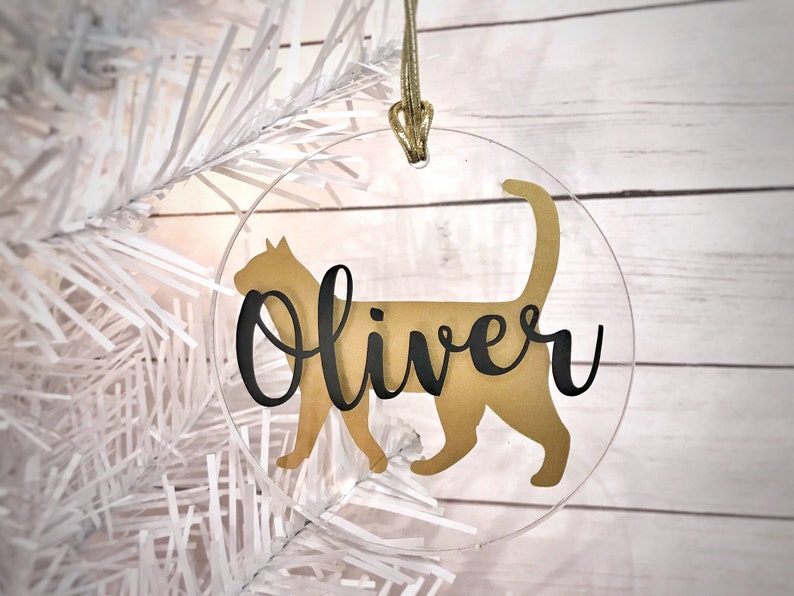 Cat Ornament Cat Name Ornament Cat Christmas Ornament Gifts image 0