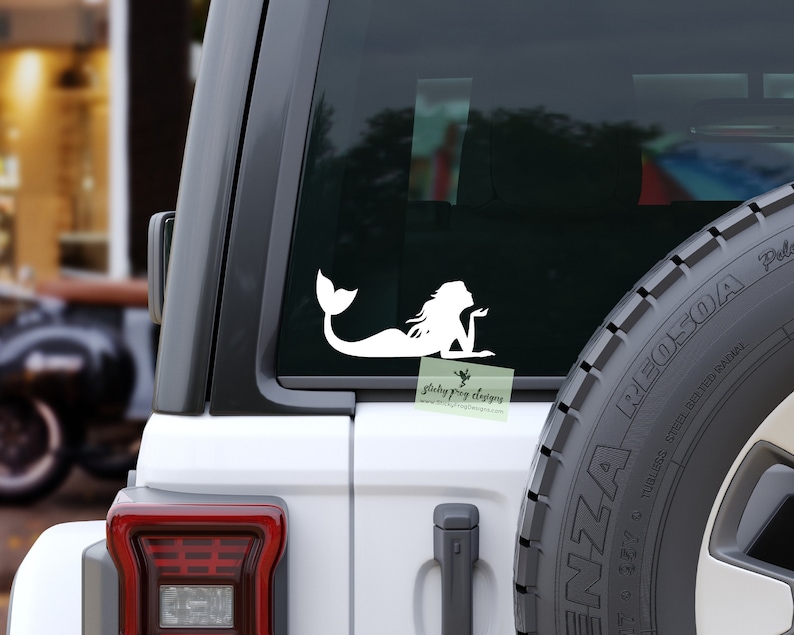 Mermaid Decal, Mermaid Car Decal, Mermaid Sticker, Mermaid Bumper Sticker, Beach Decal, Ocean Decal, Mermaid Laptop Decal, Decals for Women image 1