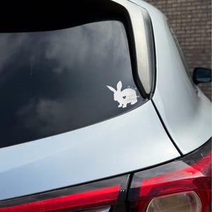 Sticker lapin coeur - Sticker lapin en vinyle pour voiture, ordinateur portable, gobelet - Cadeau pour amoureux des lapins - Plus de 20 couleurs - Sticker silhouette de lapin mignon image 2
