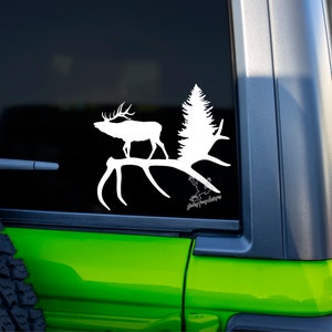Elk Antler Decal for Cars, Tumblers, and More - Wildlife Vinyl Sticker - Outdoor Enthusiast Gift - Hunting Decal