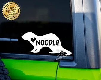 Personalized Ferret Decal - Ferret Cage Decor - Cute Ferret Car Decal - Personalized Pet Name Vinyl Sticker - Ferret Mom Gift
