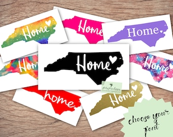 North Carolina State Decal - NC Home Sticker for Cars, Tumblers, Laptops and More - NC Native Window Decal - Home State Sticker