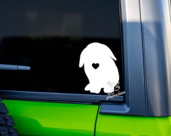 Holland Lop Rabbit Decal for Cars, Tumblers and More - English Lop Vinyl Window Sticker - Mini Lop Mom Sticker - Rabbit Gift