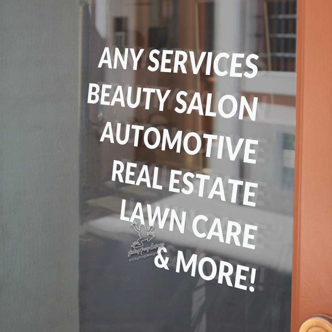 Custom Service List Decal - Salon Services Window Sign - Personalized ...