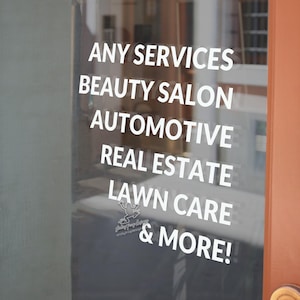 Custom Service List Decal - Salon Services Window Sign - Personalized Vinyl Store Decal - Lawn Care, Automotive, Real Estate, Spa List Sign