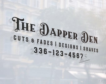 Custom Barbershop Sign Decal - Personalized Salon Store Decal - Branding Signage for Storefronts & Salons - Vinyl Logo Window Sticker