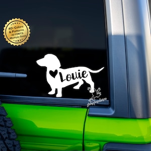 Personalized Dachshund Decal - Custom Wiener Dog Sticker for Cars, Tumblers, Laptops & More - Dachshund Gift - Dog Name Vinyl Sticker