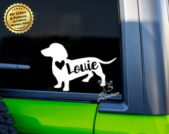 Personalized Dachshund Decal - Custom Wiener Dog Sticker for Cars, Tumblers, Laptops & More - Dachshund Gift - Dog Name Vinyl Sticker