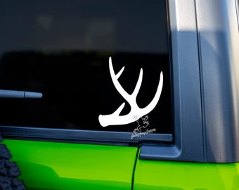 Deer Antler Decal for Cars, Tumblers, and More - Wildlife Vinyl Sticker - Outdoor Enthusiast Gift - Hunting Decal