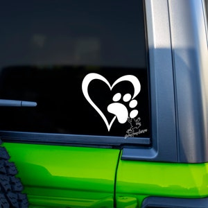 Paw Decal for Cars, Tumblers, Laptops and More - Paw Vinyl Sticker - Pet Car Accessories - Dog Window Decal - Pet Mom Gift - Cat Sticker