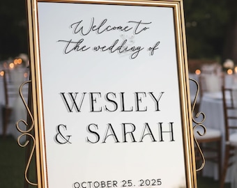 Personalized Wedding Decal - Wedding Mirror Sticker - Elegant Custom Vinyl Decal for Wedding Welcome Signs, Mirror Decor, & Reception Decor