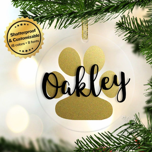 Personalized Dog Ornament - Custom Pet Christmas Tree Decor - Gift for Dog or Cat Lovers - Holiday Keepsake - Shatterproof Tree Bauble
