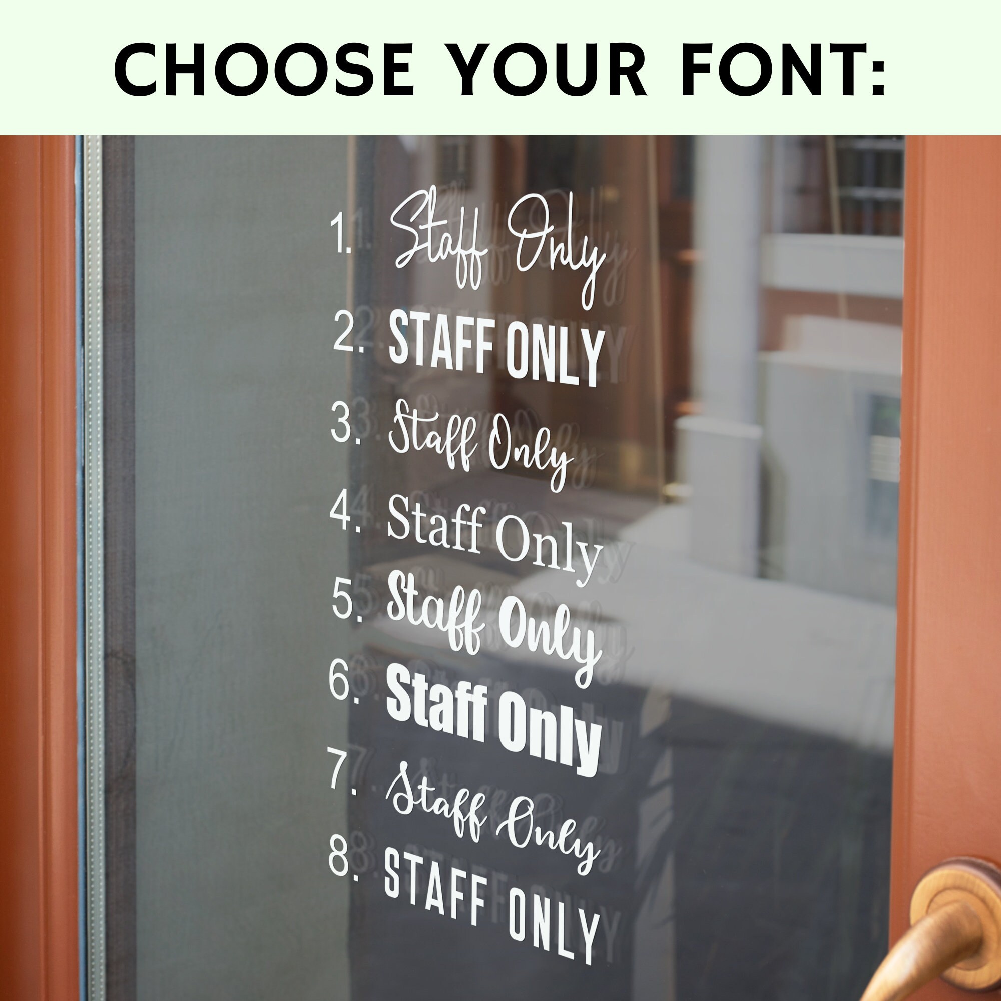 thumbnail interactive-video image 1 of Staff Only Vinyl Decal – Oracal 651 – Business Sign – Office/Shop Door Or Window 1 of 4