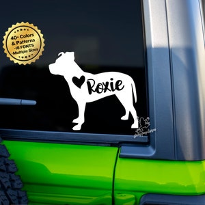 Custom Pit Bull Name Decal for Cars, Tumblers, Laptops and More - Personalized Pit Bull Vinyl Sticker - Pitbull Gift - Dog Name Window Decal