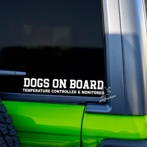 Dogs On Board Decal for Vehicles, Kennels, & More - Caution Canine Window Sticker - Custom Dog Vinyl Decal
