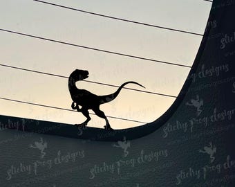 Velociraptor Easter Egg Decal - Dinosaur Sticker - Tiny Bumper Sticker - Hidden Decal - Jurassic Theme Gift - Tiny Raptor Window Decal
