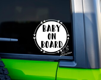 Baby On Board Decal for Cars and Trucks - Boho Baby Vinyl Window Sticker - New Mom Car Decal - Baby Gift