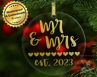 Mr & Mrs Ornament, 1st Christmas Ornament, Wedding Ornament, Gifts for Newlyweds, Christmas Ornament, Mr Mrs Ornament, Our First Christmas