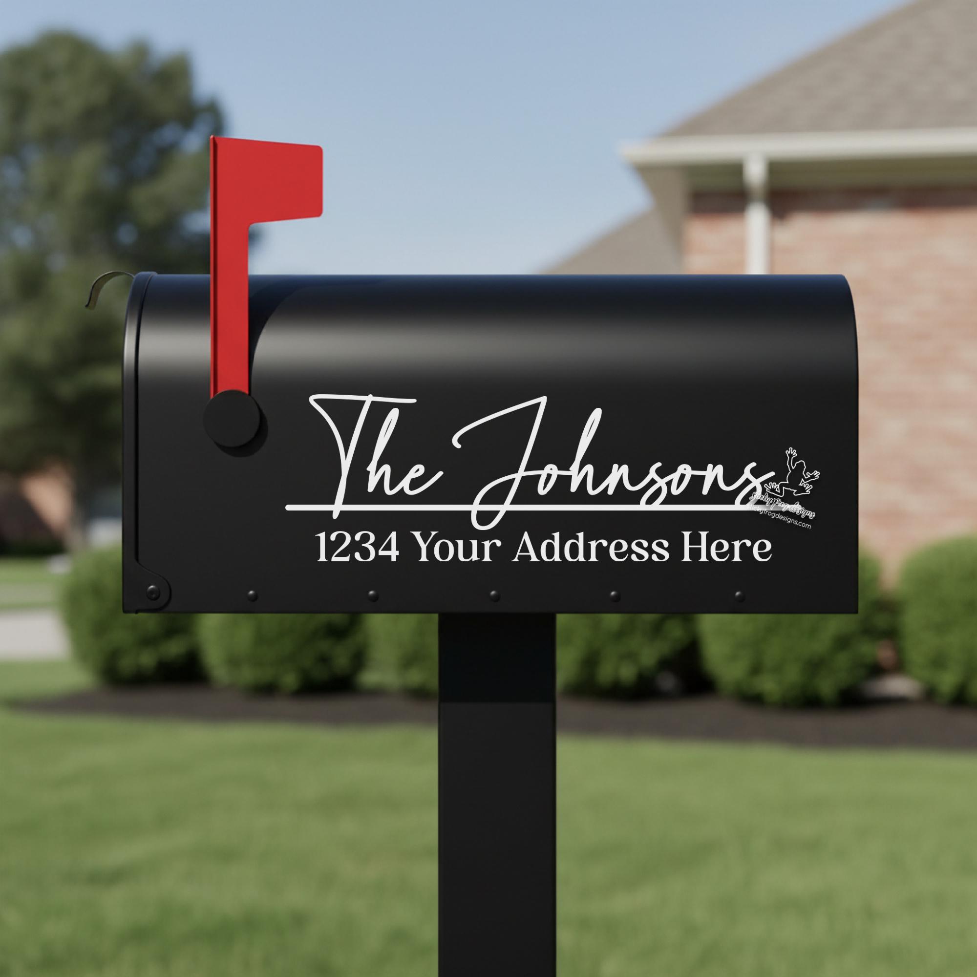 Custom Mailbox Address Decal - Personalized Mailbox Vinyl With Family ...