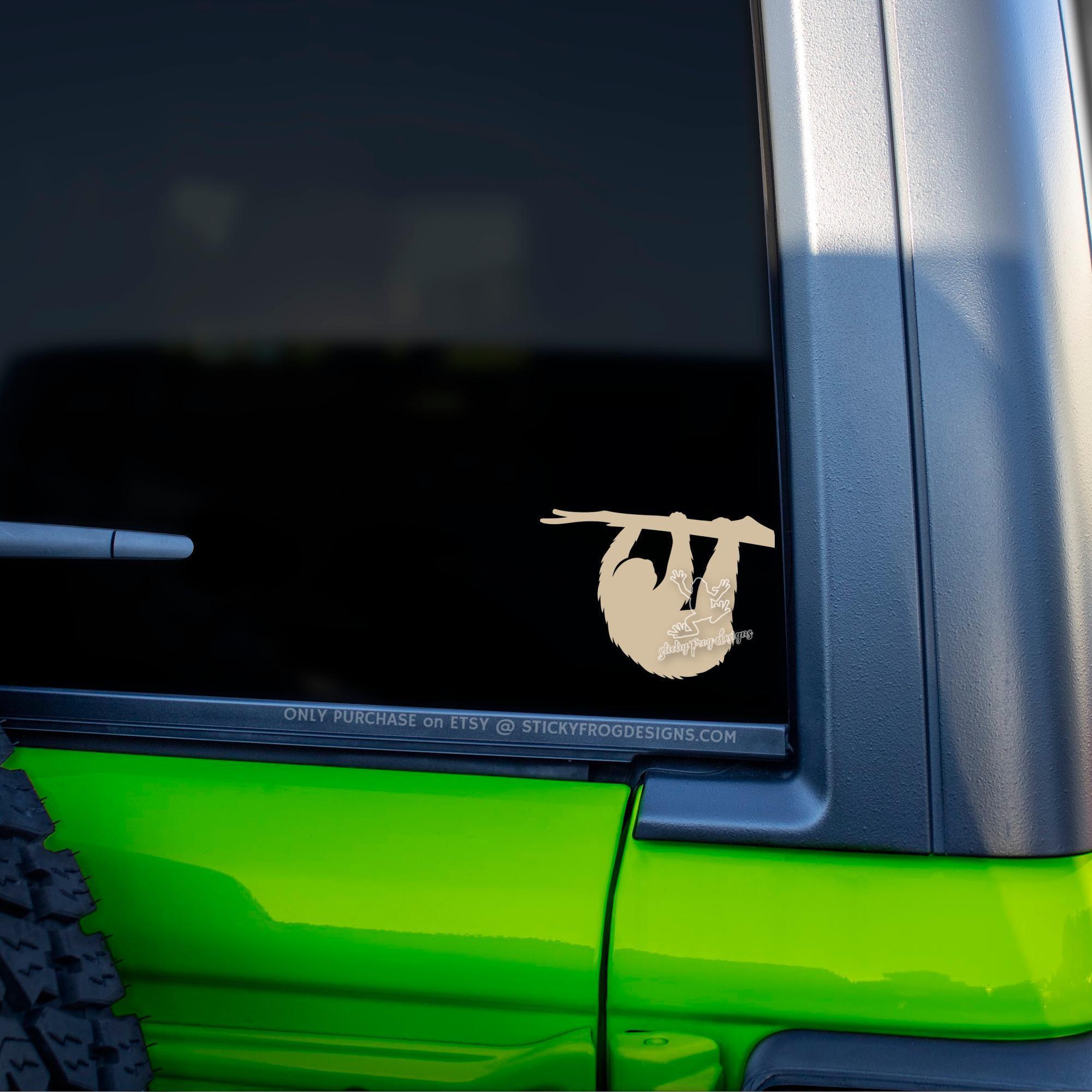 Window Sticker Sloth Sloth Decal - Hanging Sloth Car Window Sticker - Tree Sloth Animal ...