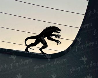 Lizardman Decal - Lizard Man Car Decal - Cryptid Vinyl Decal - Paranormal Sticker for Trucks, SUVs, Laptops - Swamp Legend Bigfoot Gift