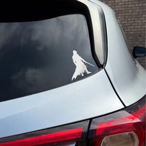 Assassin Decal - Medieval Knight Sword Master Sticker - Tiny Window Decal - Easter Egg Sticker - Fantasy Gamer Gift - Creed Sword Car Decal image 3